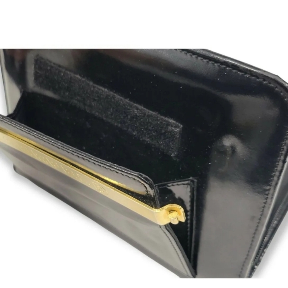 KARL LAGERFELD black patent leather zip around agenda day planner case‎ VTG RARE - Picture 7 of 8